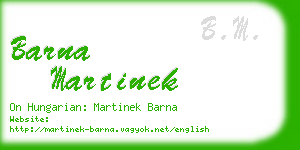 barna martinek business card